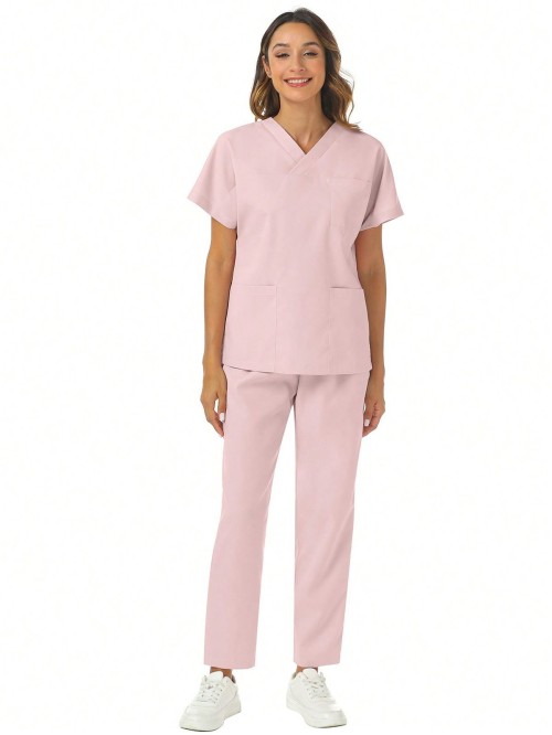 Breathable Woven Fabric Hospital Scrub Suit for Professionals