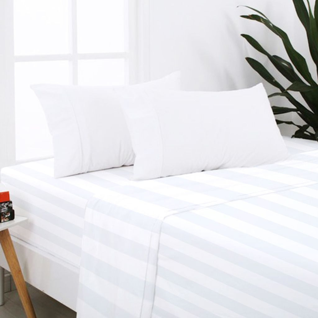 Stripe Single Bedsheet T132 Soft Cotton Bed Linen for Everyday Comfort
