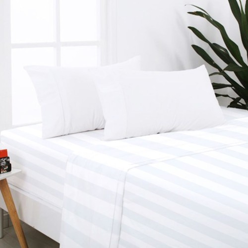 Stripe Single Bedsheet T132 Soft Cotton Bed Linen for Everyday Comfort