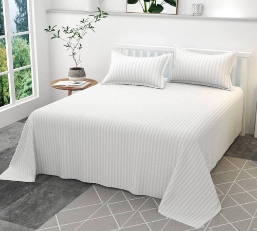Durable Stripe King Size Bedsheet Luxury Comfort T132