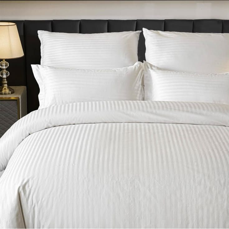 Queen Stripe Bedsheet Premium Cotton Soft and Durable Bedding