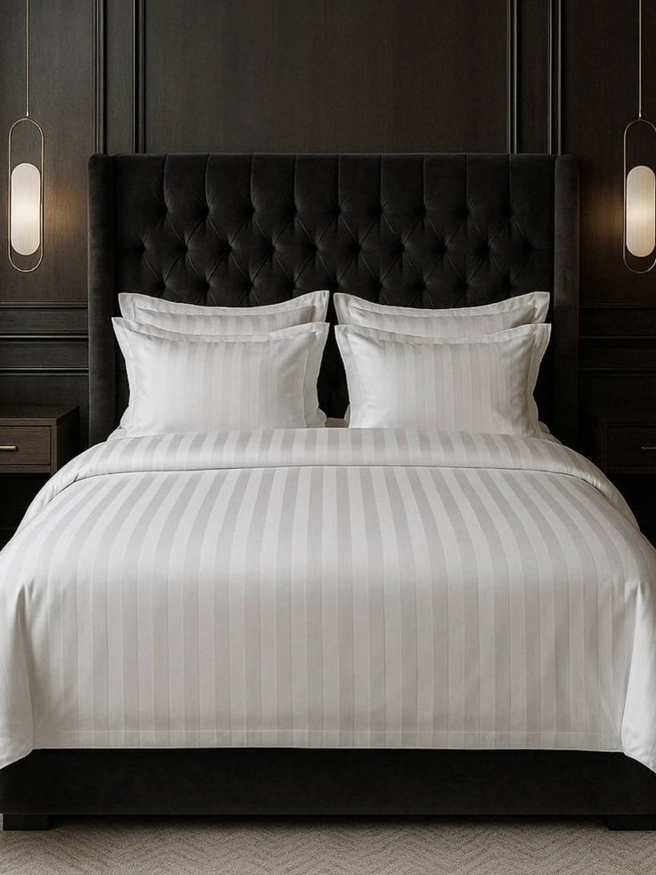 Queen Stripe Bedsheet Premium Cotton Soft and Durable Bedding